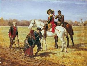 Zwei Reiter Des Dreissigjahrigen Krieges Und Bauern by Werner Wilhelm Gustav Schuch
