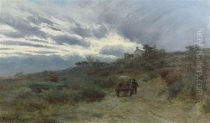 Landschaft Mit Stimmungsvoller Wolkenformation