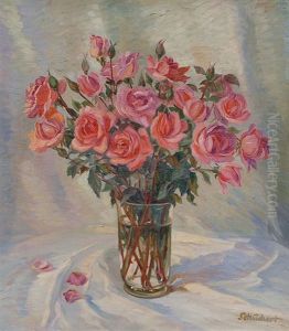 Roses In A Vase by Bernd Schuchert