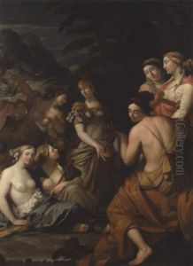 Minerva And The Muses On Mount Helicon by Theodorus Cornelisz van der Schuer