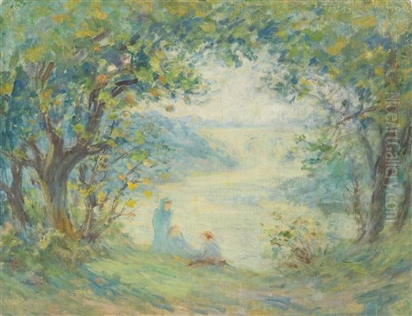 Trois Femmes Au Bord D'un Lac - view 1