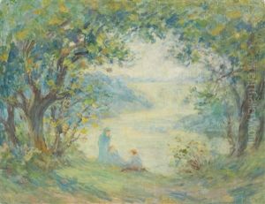 Trois Femmes Au Bord D'un Lac by Claude Emile Schuffenecker