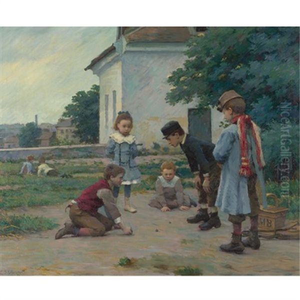 Children Playing With Marbles (2 Works) - view 1