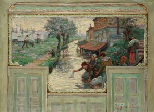 Women Doing Laundry In The River by Claude Emile Schuffenecker
