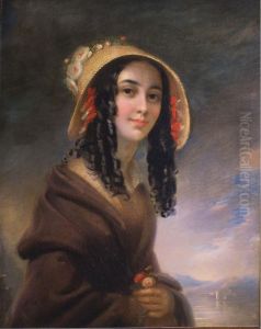 Portrait Of A Young Lady With A Straw Hat