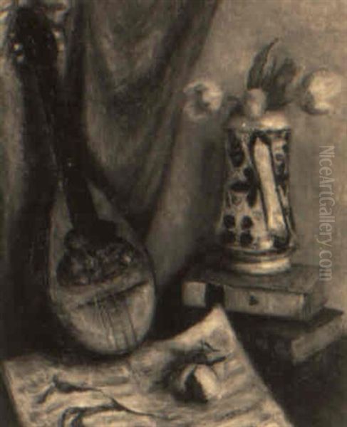 Nature Morte Aux Fleurs Et A La Mandoline - view 1