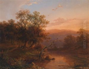 Landschaftsidylle Im Abendrot
