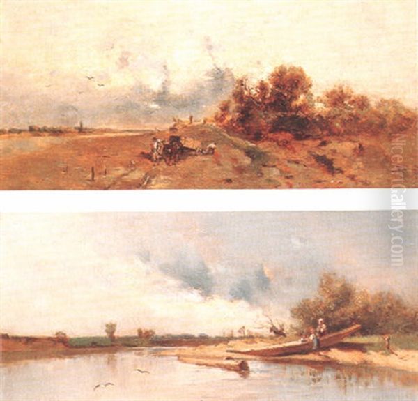 Weite Fluslandschaft Mit Figurenstaffage - view 1