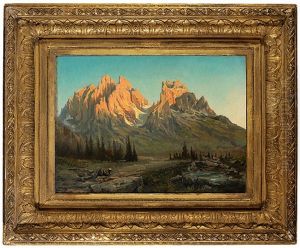 Alpengluhen In Den Dolomiten by Ludwig Friedrich Schuller