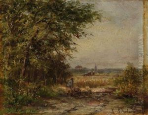 Angler Am Bach / Am Waldrand (2 Works) by Lion Schulman