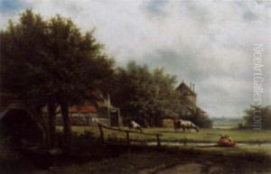 Sommerliche Weidelandschaft Mit Kuhen by Lion Schulman