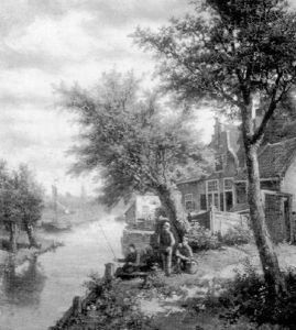 Fishing Along The Canal by Lion Schulman
