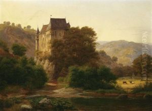 Im Eltztal Mit Blick Auf Burg Eltz by Arnold Schulten