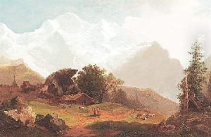 Blick Auf Die Jungfrau Von Wengen Aus Gesehen by Arnold Schulten