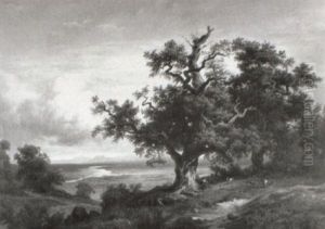 Romantische Voralpenlandschaft Mit Alten Eichen Romantische Voralpenlandschaft Mit Alten Eichen