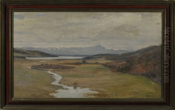 Weite Voralpenlandschaft Mit Flusslauf Im Herbst - view 1