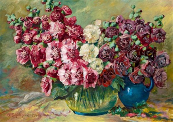 Stockrosen In Einer Vase - view 1