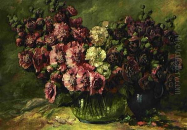 Stockrosen In Einer Vase - view 1