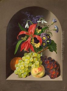Stillleben Mit Blumen Und Fruchten Stillleben Mit Blumen Und Fruchten