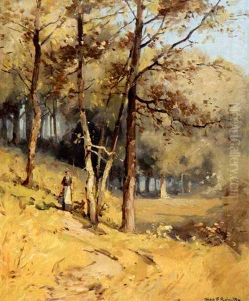 Figure In An Autumn Landscape - view 1