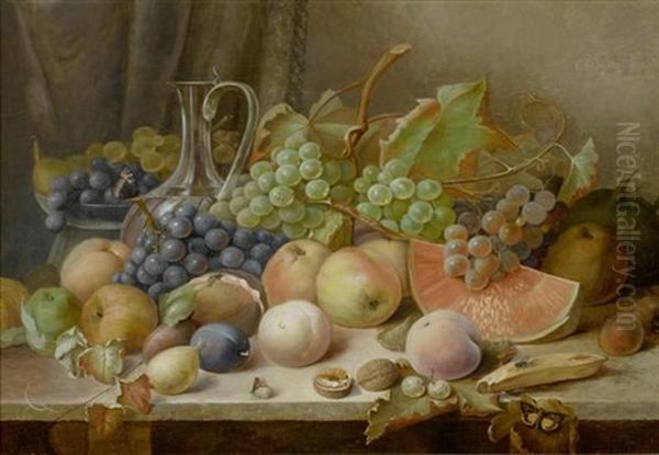 Stilleben Mit Fruchten, Nussen Und Schmetterlingen - view 1