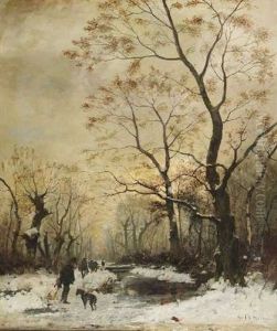 Jagdgesellschaft Im Winterwald by Karl Schultze