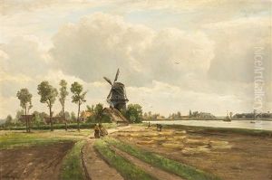 Niederrheinlandschaft Zur Erntezeit by Karl Schultze
