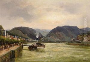 Die Fahre Bei Boppard Am Rhein (?) by Karl Schultze
