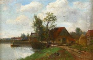 Niederrheinische Dorflandschaft by Karl Schultze