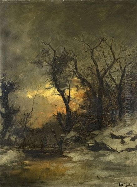Winterlandschaft Mit Jagern - view 1