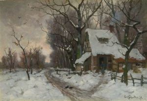 Winterlandschaft Mit Verschneitem Gehoft by Karl Schultze