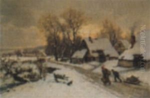 Winterliche Dorfansicht by Karl Schultze