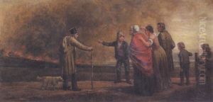 Distant Fire With Onlookers