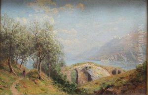 Sommerliche Ansicht Eines Sees (wohl Der Comer-see) by Robert Schultze