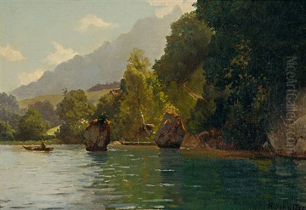 Gebirgssee Mit Ruderboot - view 1