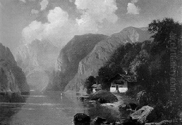 Gebirgssee Mit Gehoft - view 1