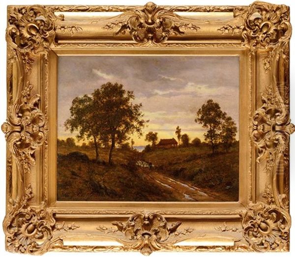 Soleil Couchant, Temps De Pluie, Fontainebleau - view 1