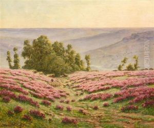 A Field In Flower With Shepherdss In The Vallee De La Creuse