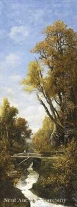 Pecheur Sur Un Pont Dans Le Foret De Fontainebleau
