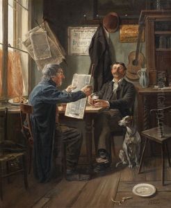 Reading The Newspaper by Carl Friedrich Schulz