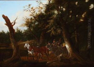 Hunters In The Woods Looking For Prey