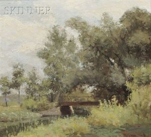 Summer Landscape With Footbridge by Walter Schulz