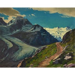 Tschiervagletscher Mit Berninagruppe by Emil Schulze