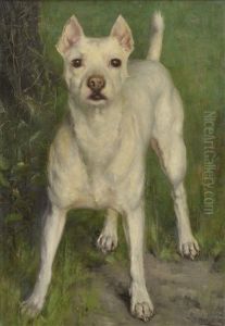 Hundportratt. Signerat by Ida Eleonora de Schulzenheim