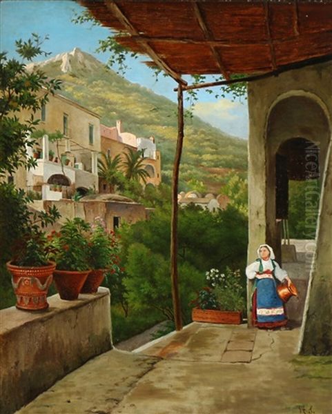 An Italian Woman In A Pergola - view 1