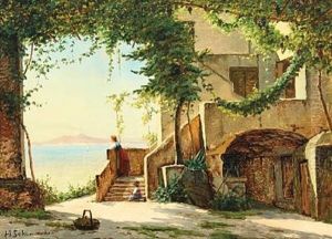 View Of Capri Overlooking The Vesuvius by Harald Schumacher