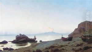 Aftenstemming Pa Capri (evening On The Shores Of Capri) by Harald Schumacher