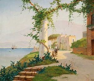 I Udkanten Af En Italiensk By Med Udsigt Over Havet by Harald Schumacher