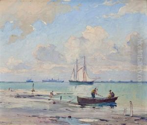 Entrance To The Harbor, Galveston, Texas by Paul Schumann