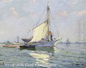 Sailboats On Galveston Bay by Paul Schumann